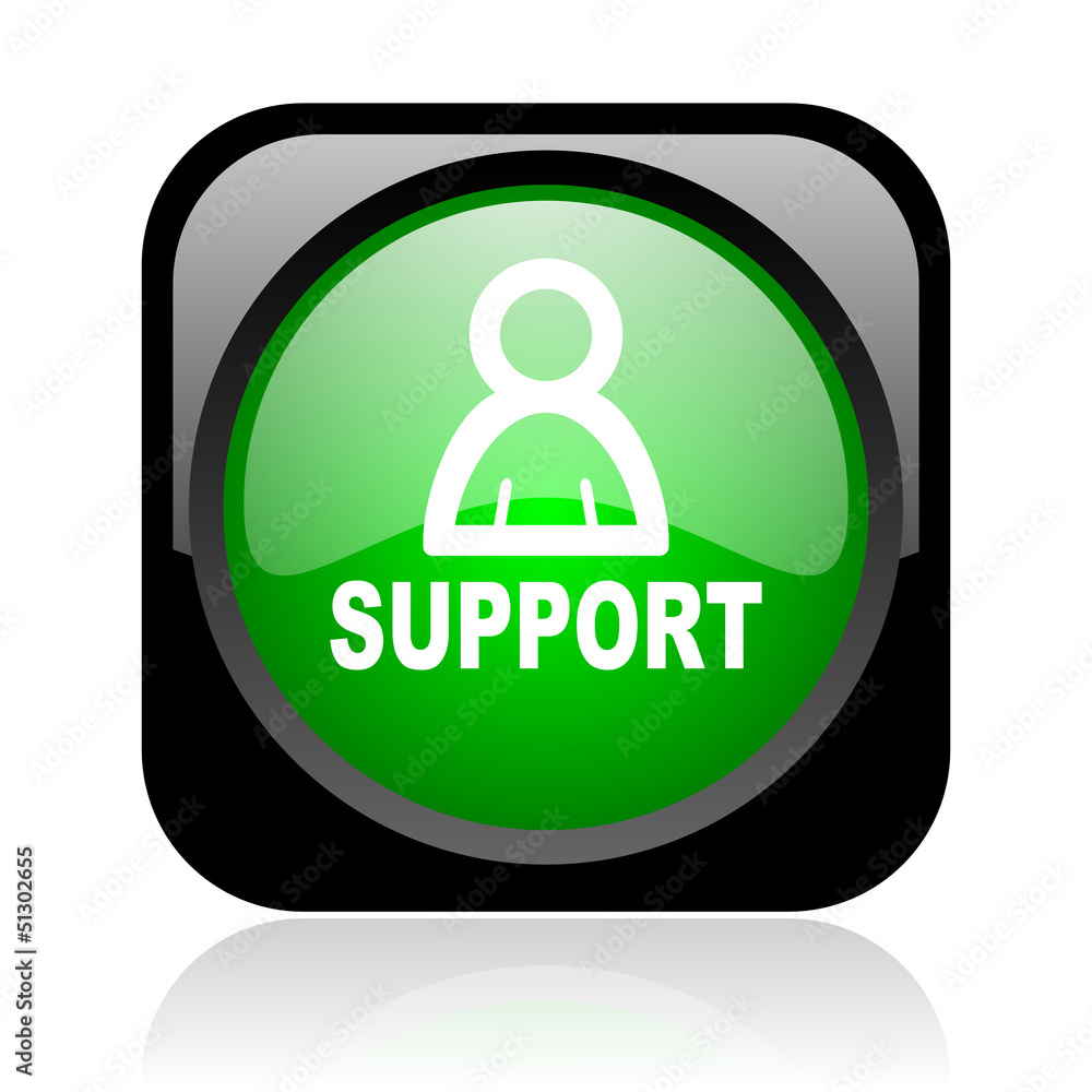 support black and green square web glossy icon support black and green square web glossy icon