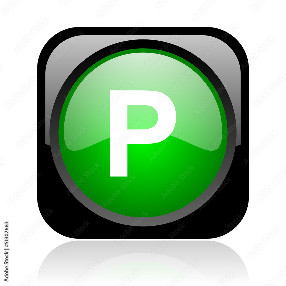 park black and green square web glossy icon park black and green square web glossy icon