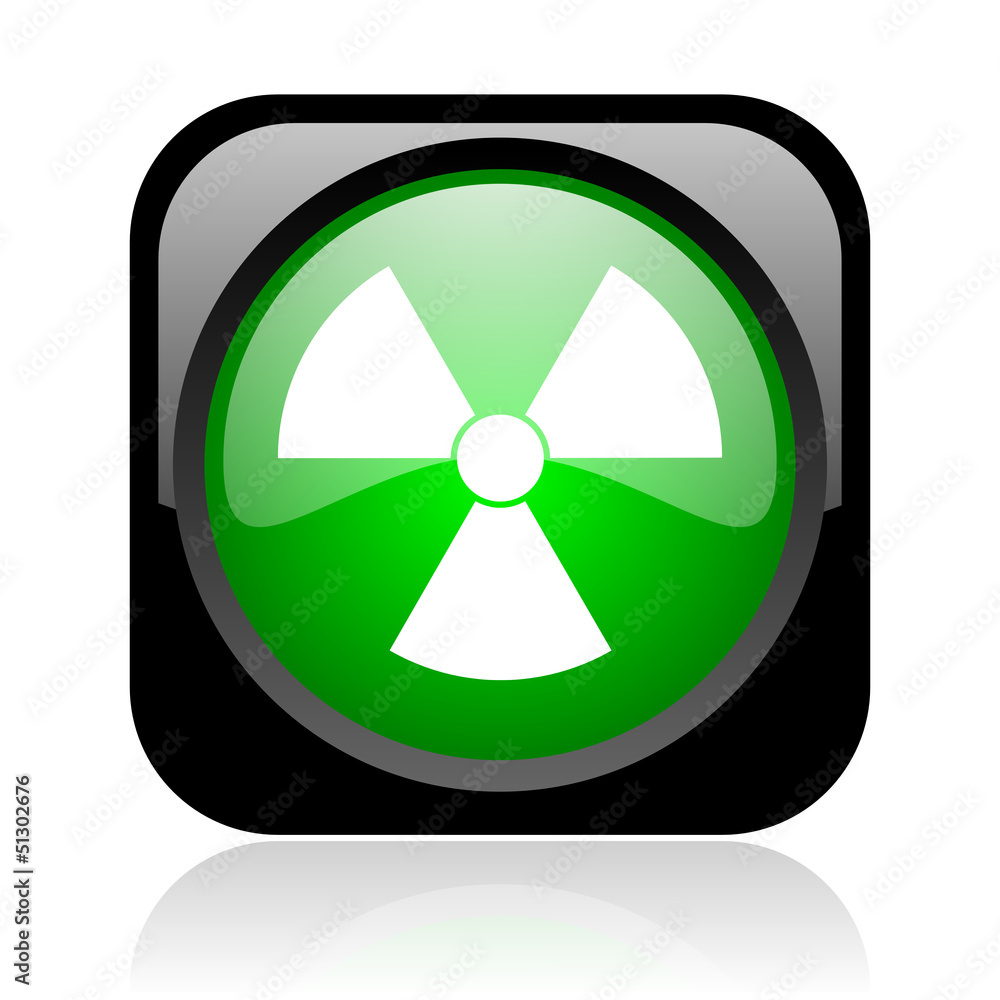 radiation black and green square web glossy icon radiation black and green square web glossy icon