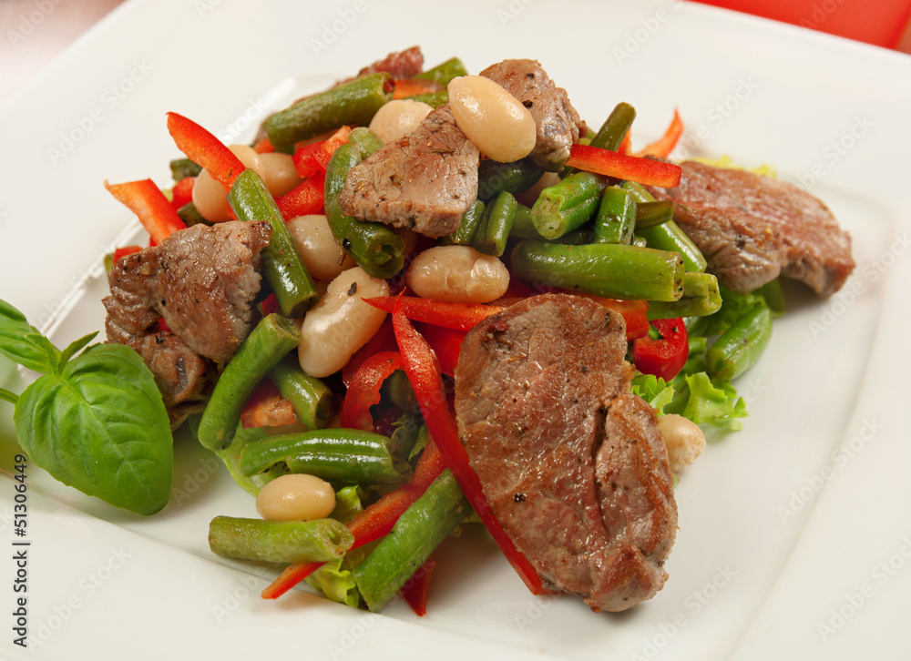 Salad with meat and vegetables Salad with meat and vegetables
