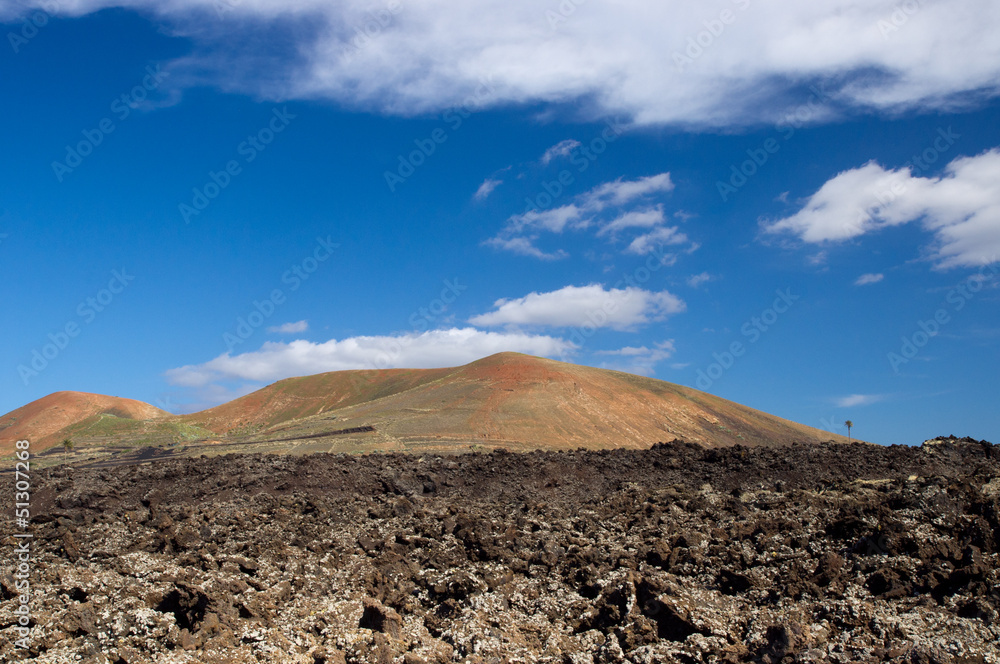 The colorful volcanoes in Timanfaya National Park, Lanzarote