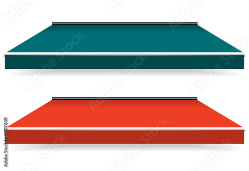 EPS Vector 10 - Colorful set of single color awnings photo
