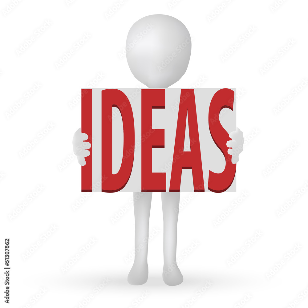 small 3d man hands holding words ideas small 3d man hands holding words ideas