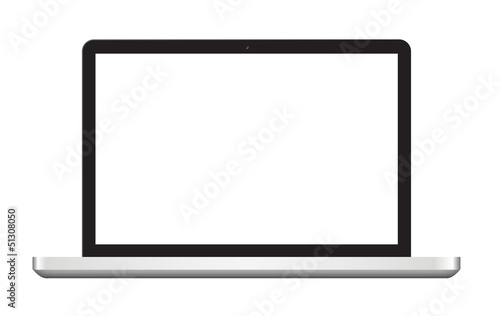Laptop Computer display isolated on white. Vector eps10