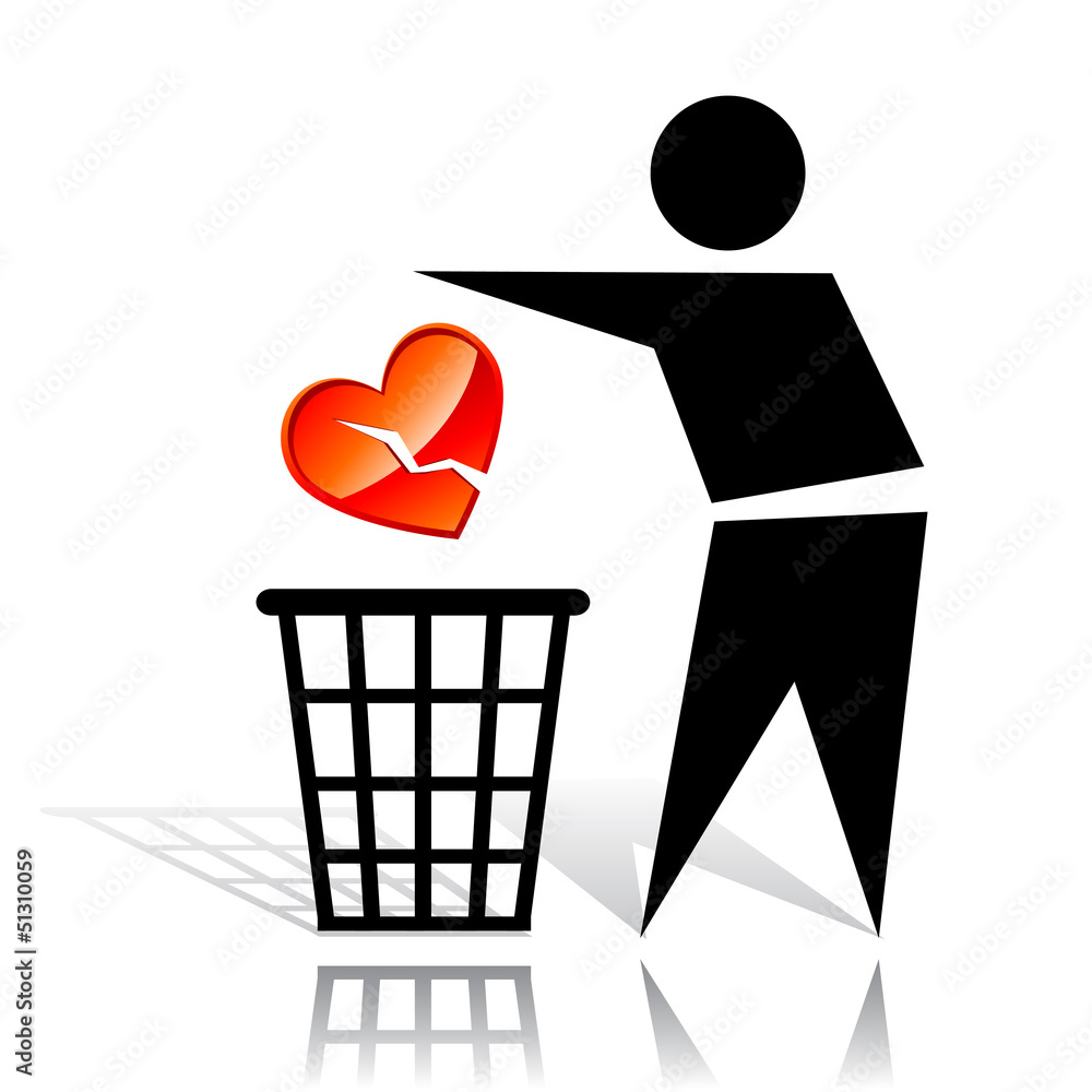 Φωτογραφία Recycling sign and broken heart