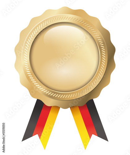 Goldenes Siegel mit Bändern schwarzrotgold