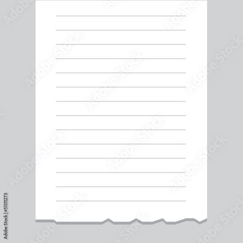 Empty receipt printout with torn bottom edge