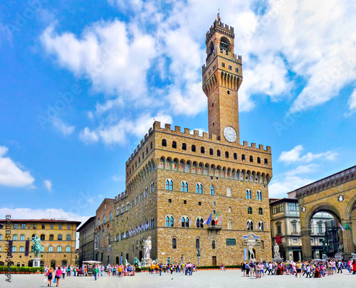 Fototapeta Piazza della Signoria z Palazzo Vecchio, Florencja, Włochy