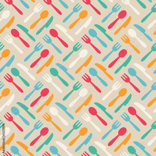 Kitchen patternSeamless cute pattern with color kitchen items