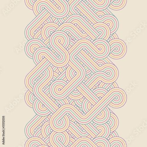 Seamless abstract color retro border
