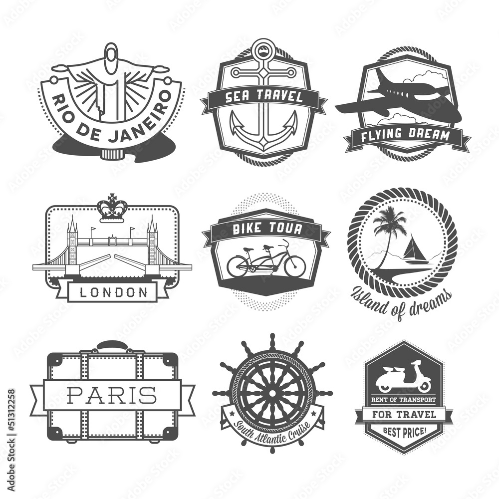 Obraz premium Travel badges set