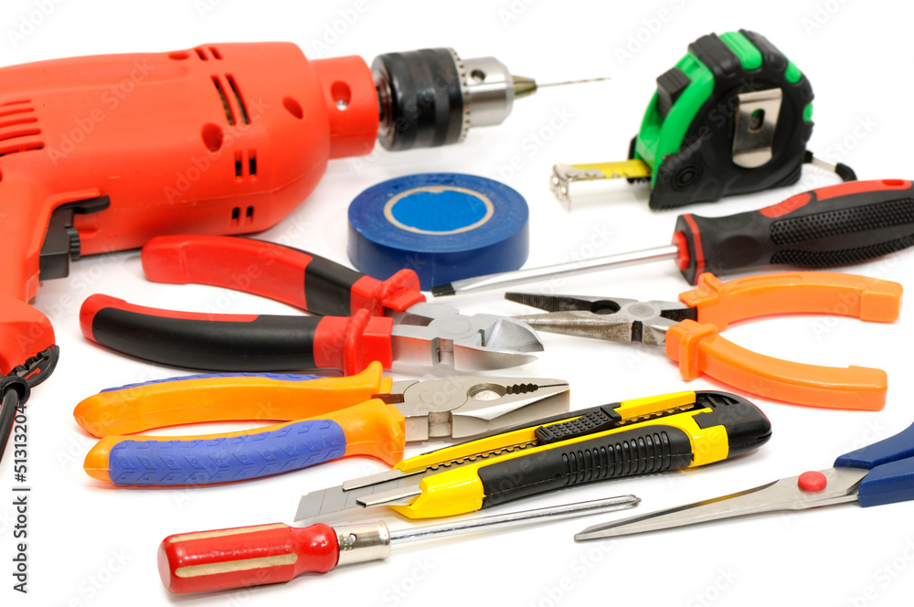 tools on white background tools on white background