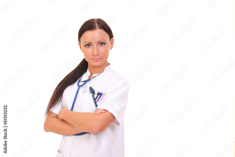 Beautiful nurse with a stethoscope Beautiful nurse with a stethoscope