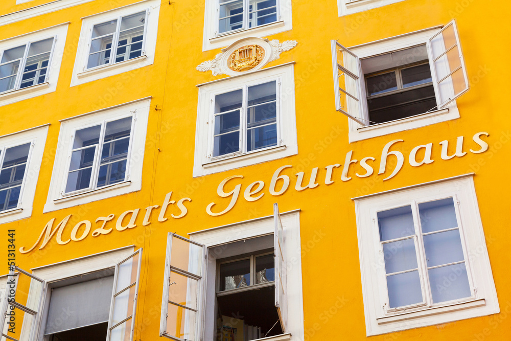 Birthplace of Wolfgang Amadeus Mozart in Salzburg, Austria