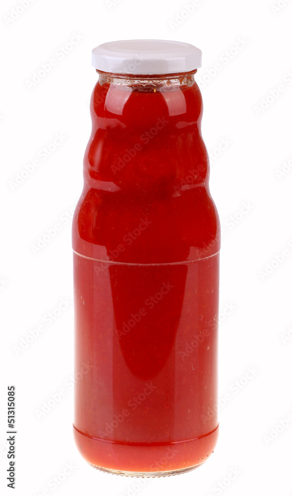 Glass jar of hot tomato sauce Glass jar of hot tomato sauce