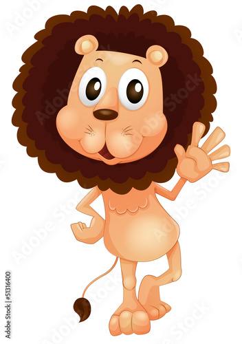 Fototapeta Naklejka Na Ścianę i Meble -  A lion waving his left hand