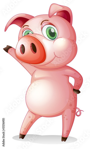 A pig dancing