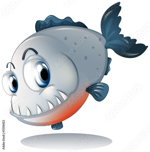 A big gray piranha