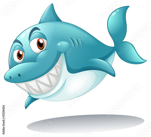 A shark smiling