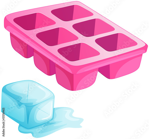 A pink ice tray