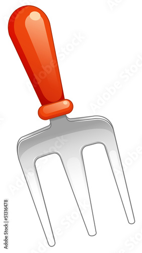 A fork with a red handle