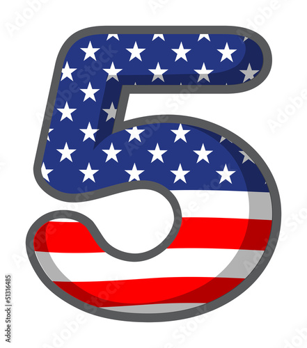 A number five with USA symbols