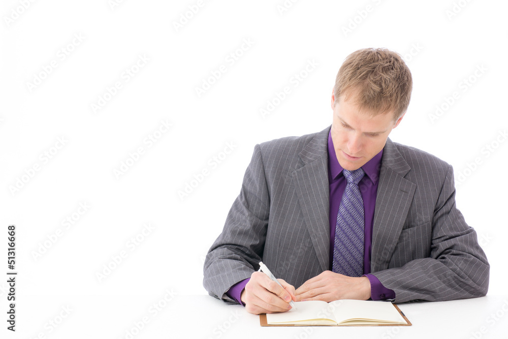 a young businessman on white background a young businessman on white background