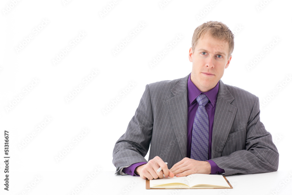 a young businessman on white background a young businessman on white background