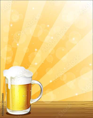 A glass full of cold beer