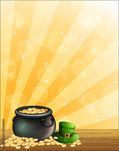 A green hat and a pot of gold