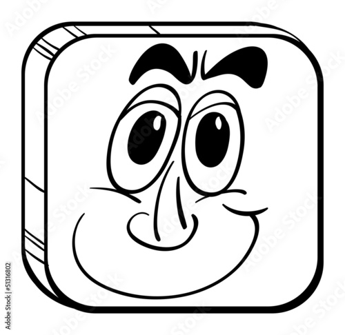 A square face of a man