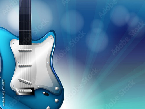 A stationery with a blue electric guitar