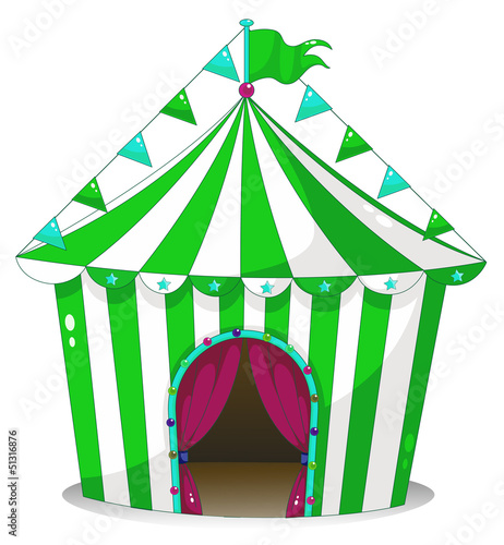 A green circus tent