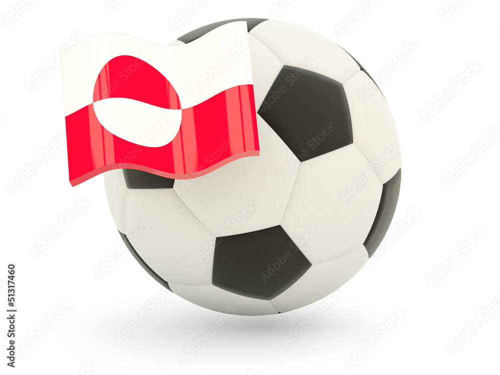 Football with flag of greenland