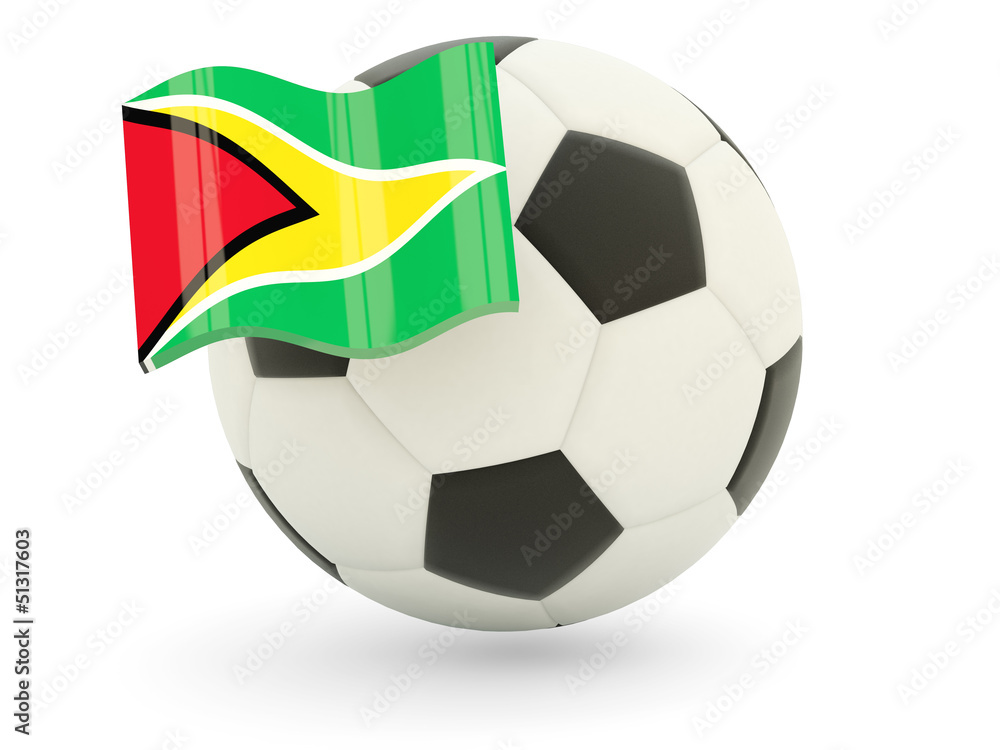 Obraz premium Football with flag of guyana