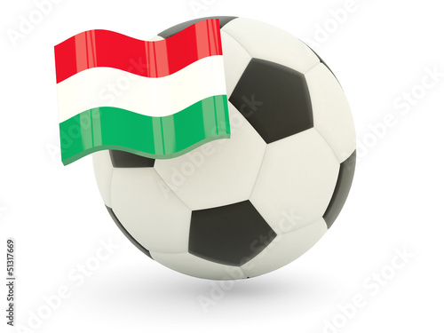 Football with flag of hungary