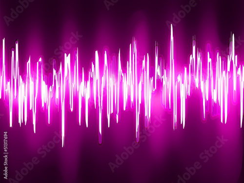 Sound waves oscillating glow light. EPS 8