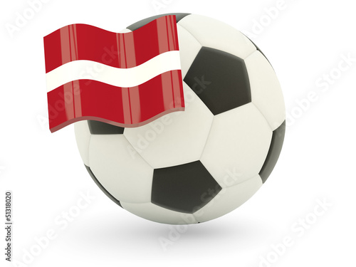 Football with flag of latvia