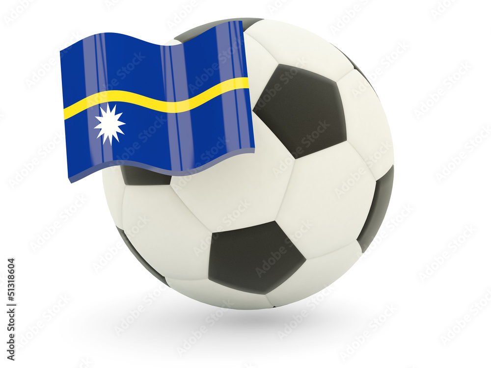 Football with flag of nauru