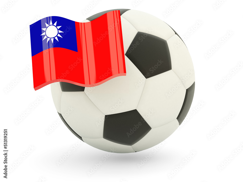 Football with flag of republic of china Football with flag of republic of china