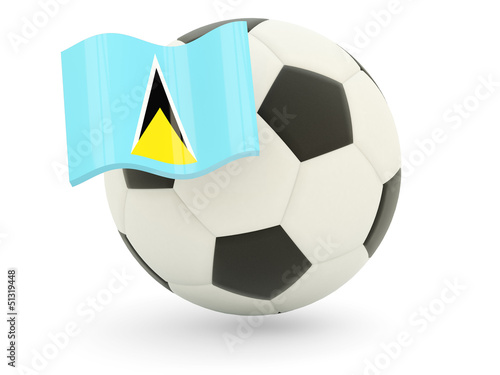 Football with flag of saint lucia