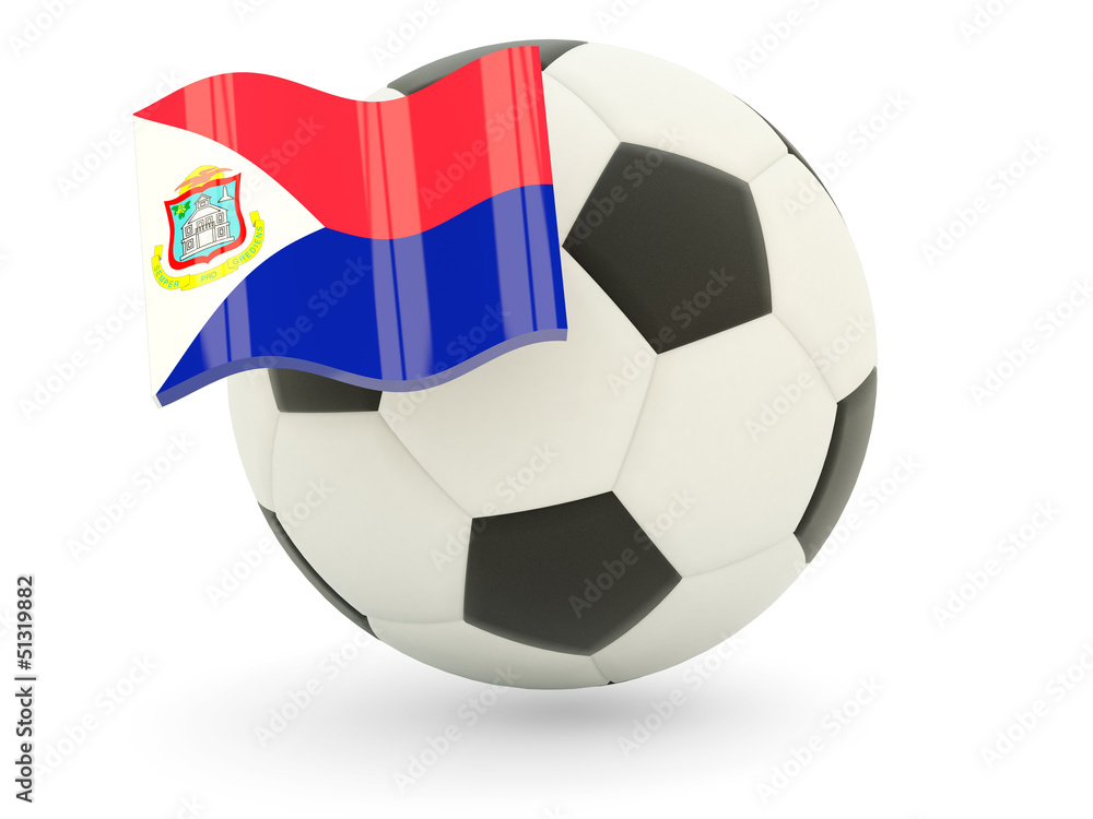 Obraz premium Football with flag of sint maarten