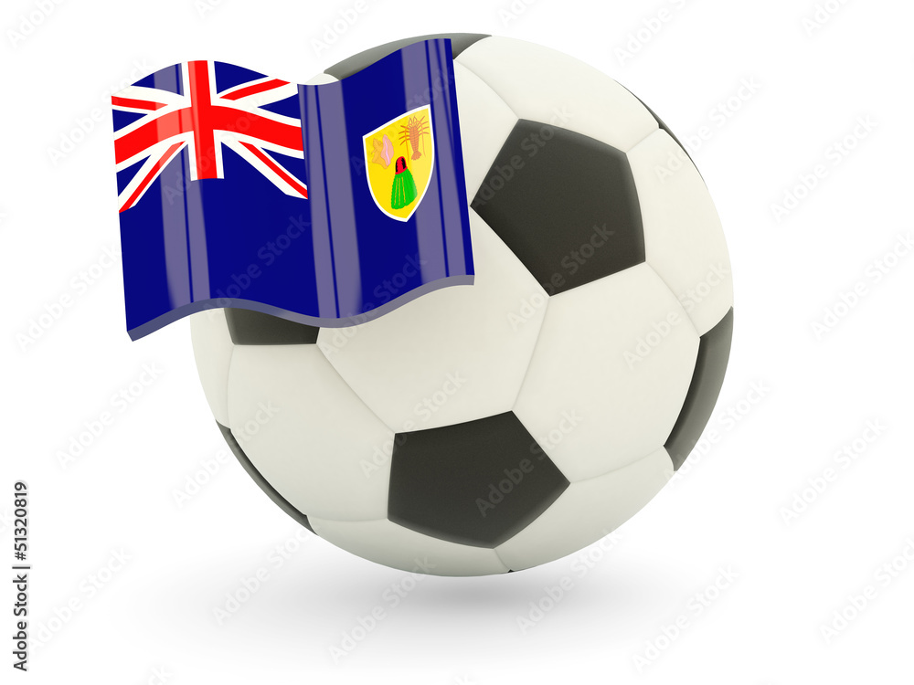 Football with flag of turks and caicos islands Football with flag of turks and caicos islands