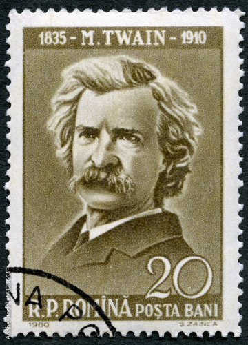 ROMANIA - 1960: shows Mark Twain (1835-1910)