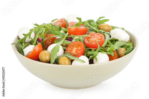 vegetable salad with feta cheese and olives