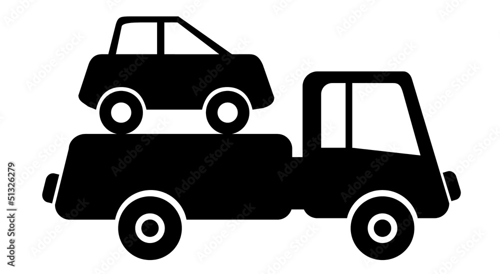 Obraz premium Abschleppen Dienstleistung Schild Verkehr