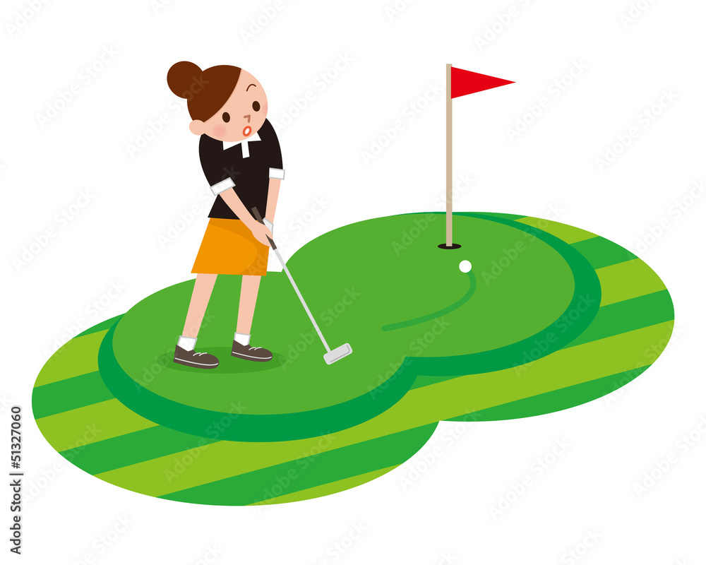 ゴルフを楽しむ女性 Stock イラスト Adobe Stock