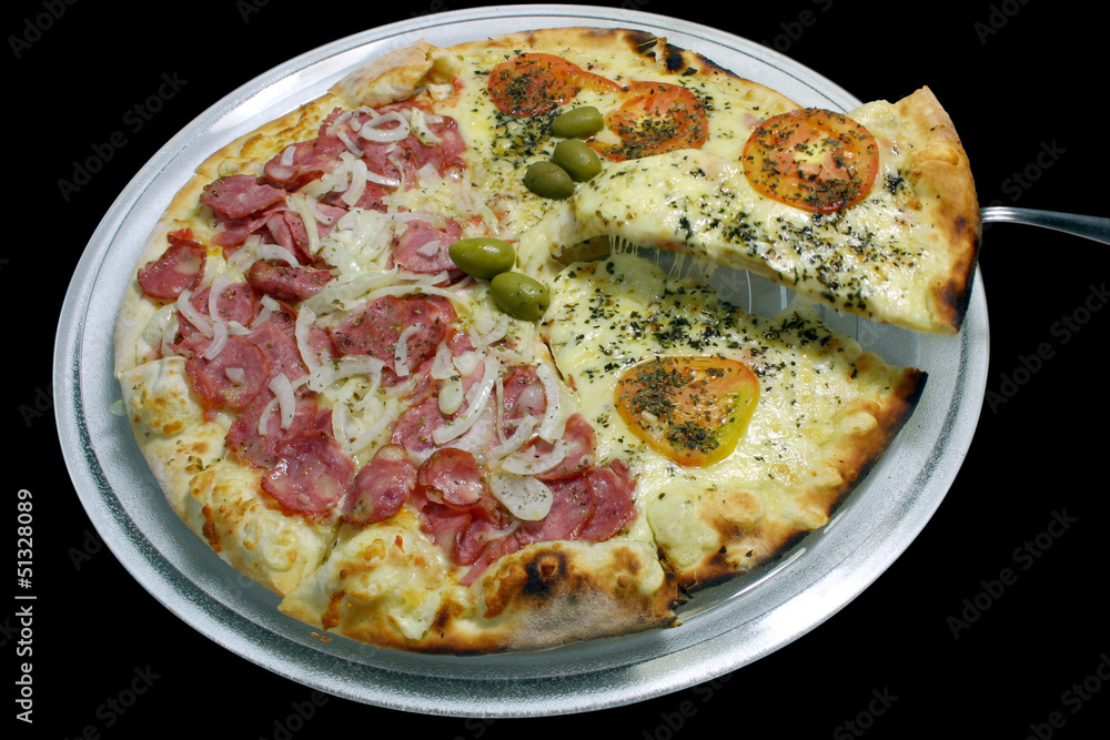 Serving pizza Serving pizza