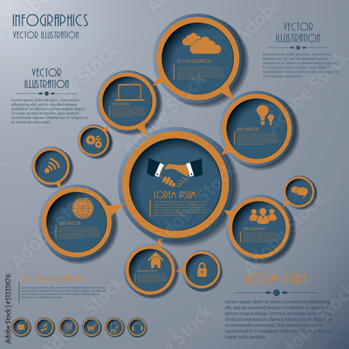 Communication Infographics. Design template . Vector illustratio