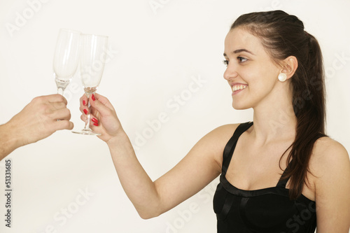 junge Frau mit Glas